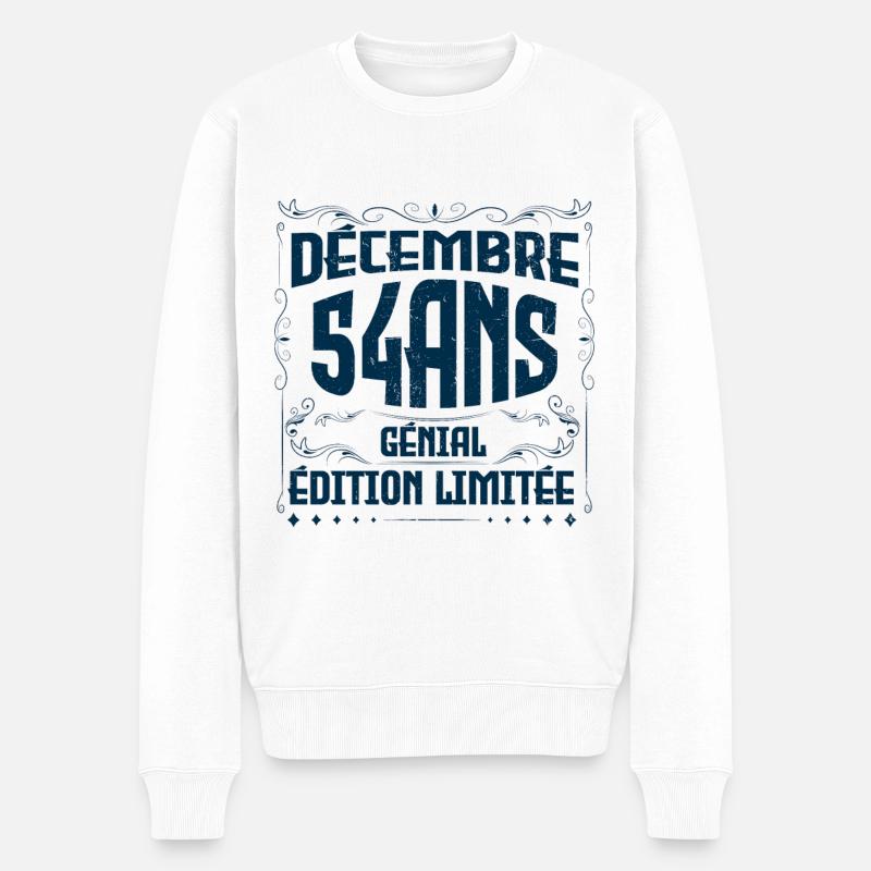 DÉCEMBRE 54 Ans | Édition limitée - Pull Premium bio Homme - blanc