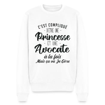 Princesse Avocate - Pull Premium bio Homme - blanc - Devant - Thijin (182cm)