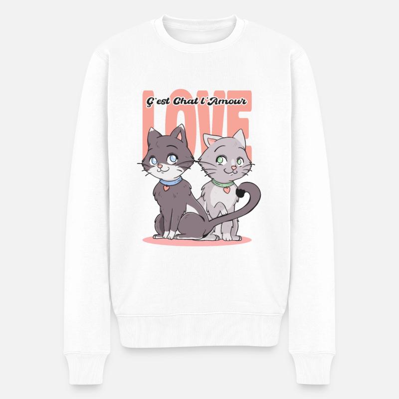 C'est Chat L'amour - Pull Premium bio Homme - blanc