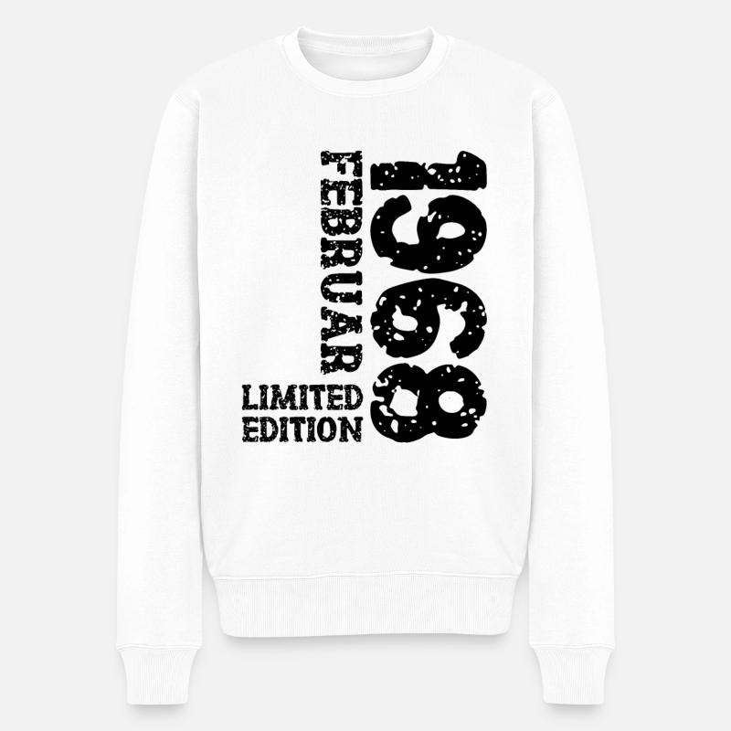 1968 Februar Limited Edition Geburtstag Mann Frau - Männer Premium Bio Pullover - Weiß