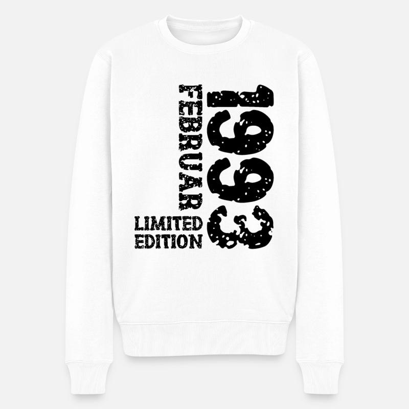 1993 Februar Limited Edition Geburtstag Mann Frau - Männer Premium Bio Pullover - Weiß