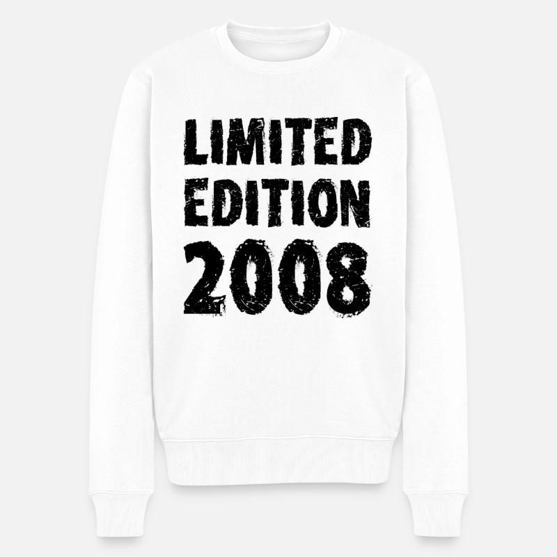 2008 Limited Edition Geburtstag Geschenk Frau Mann - Männer Premium Bio Pullover - Weiß