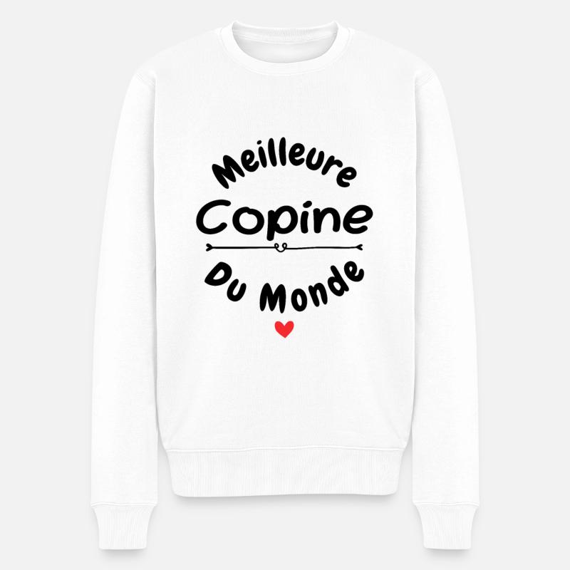 Meilleure Copine Du Monde - Pull Premium bio Homme - blanc
