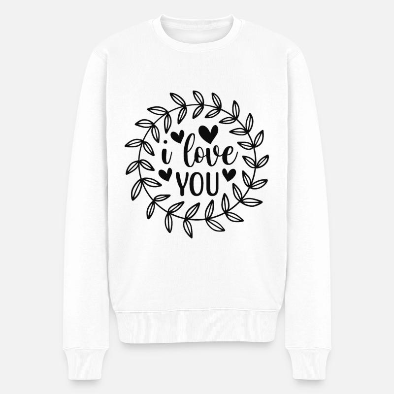 I Love You - Männer Premium Bio Pullover - Weiß