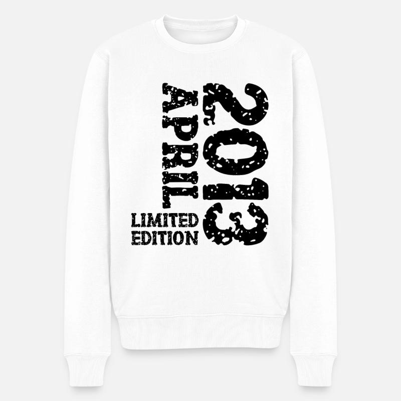 2013 April Limited Edition Geburtstag Geschenk - Männer Premium Bio Pullover - Weiß