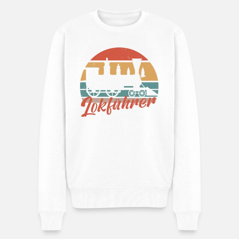 Modeleisenbahner Modeleisenbahn Modellzug Lok - Männer Premium Bio Pullover - Weiß
