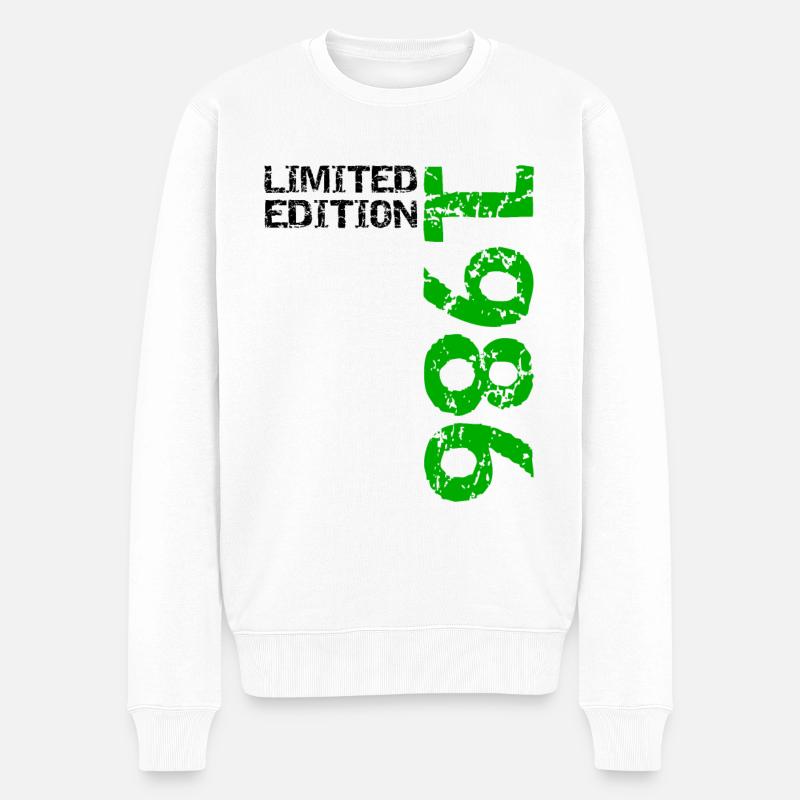 1986 Limited Edition Geburtstag Geschenk Frau Mann - Männer Premium Bio Pullover - Weiß