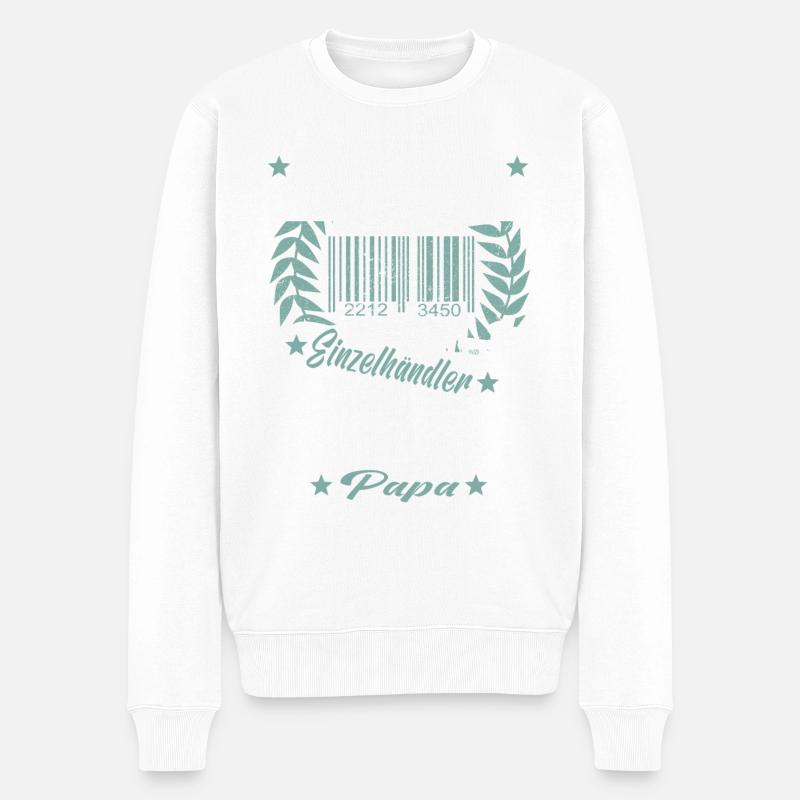 Verkäufer Vatertag Einzelhandel Einzelhändler Papa - Männer Premium Bio Pullover - Weiß