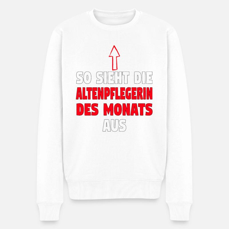 Altenpflegerin Pflegerin Pflegefachkraft Pfleger - Männer Premium Bio Pullover - Weiß