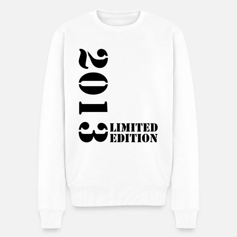 2013 Limited Edition Geburtstag Geschenk Frau Mann - Männer Premium Bio Pullover - Weiß