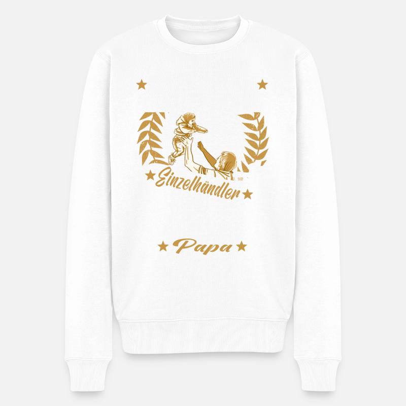 Verkäufer Vatertag Einzelhandel Einzelhändler Papa - Männer Premium Bio Pullover - Weiß