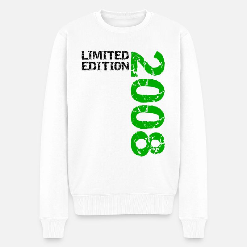 2008 Limited Edition Geburtstag Geschenk Frau Mann - Männer Premium Bio Pullover - Weiß