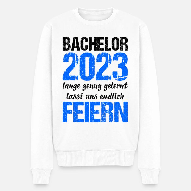 Bachelor 2023 Lange Genug Gelernt Lasst Uns Feiern - Männer Premium Bio Pullover - Weiß