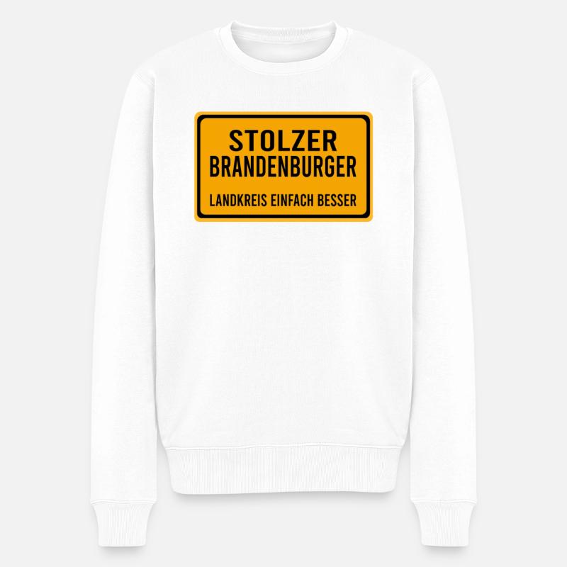 Brandenburg Brandenburger Potsdam Potsdamer Stolz - Männer Premium Bio Pullover - Weiß
