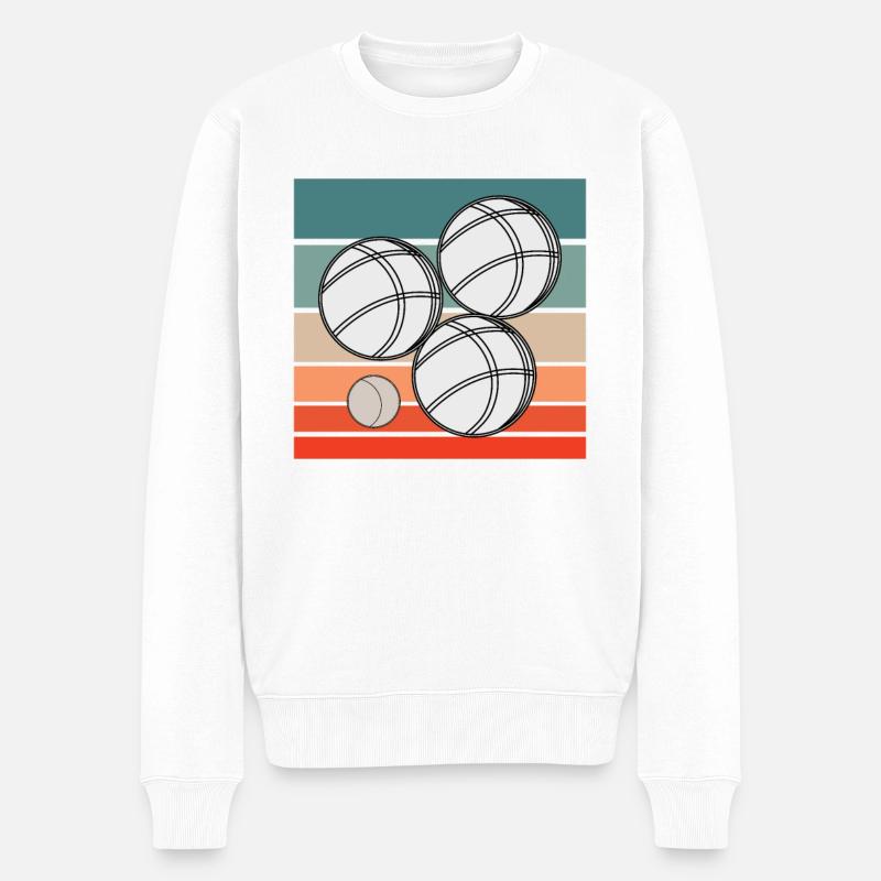 Boule Boccia Kugelsport Petanque Kugeln Spiel - Männer Premium Bio Pullover - Weiß