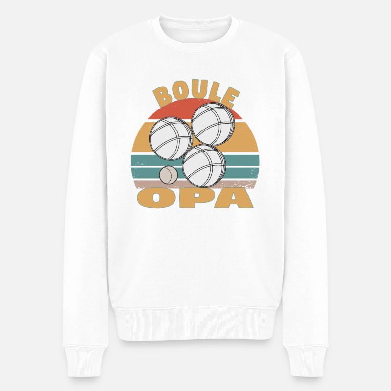 Boule Boccia Kugelsport Petanque Spiel Rentner Opa - Männer Premium Bio Pullover - Weiß