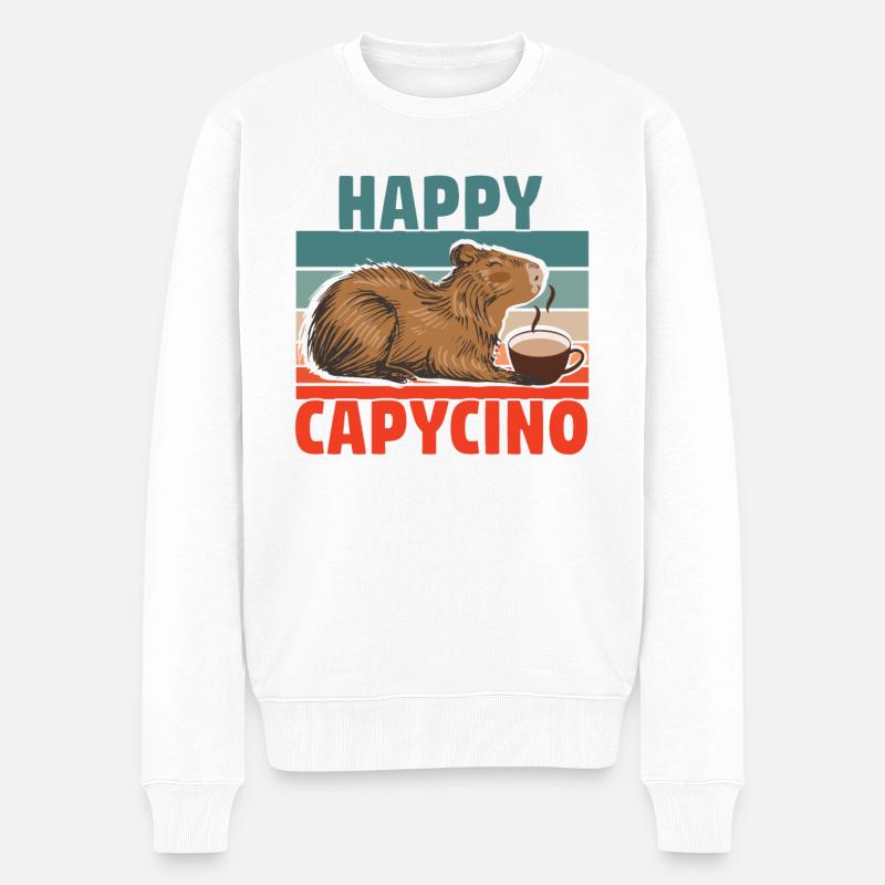 Capybara Capybara Café Cappybara Fans - Pull Premium bio Homme - blanc