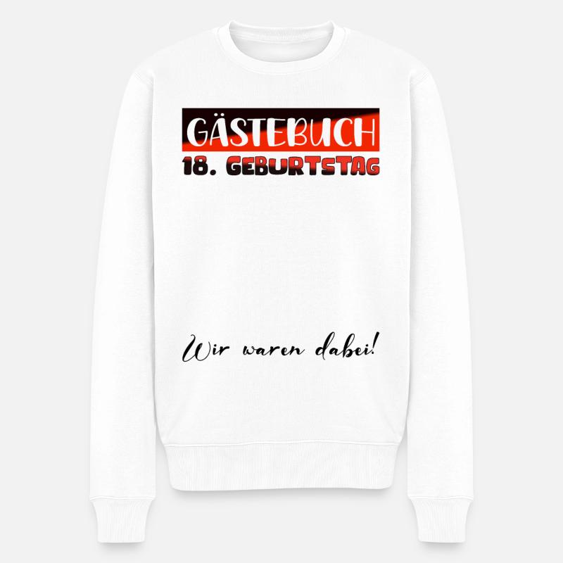 Gästebuch Deko Fun 18 Geburtstag T-Shirt Eintragen - Männer Premium Bio Pullover - Weiß