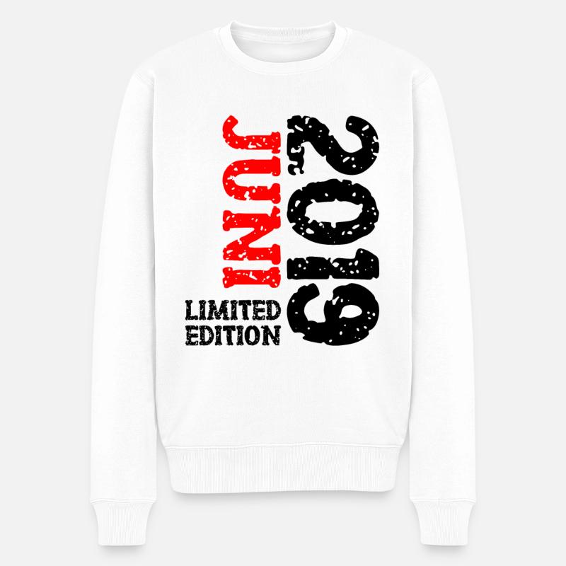 2019 Juni Limited Edition Geburtstag Geschenk - Männer Premium Bio Pullover - Weiß