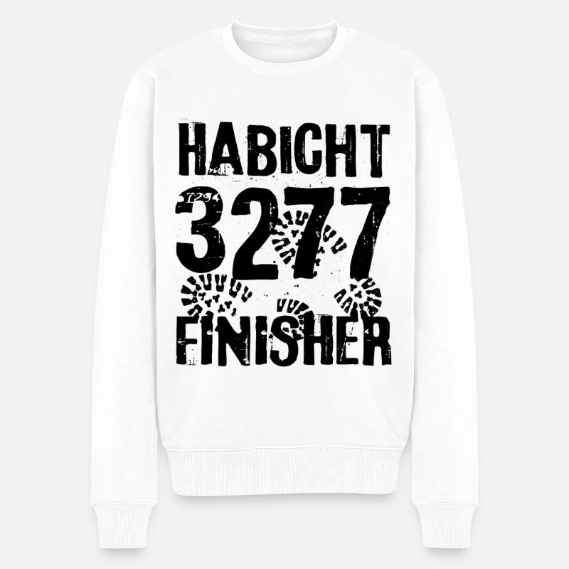 Habicht Berg Finisher Stubaital Gipfel Austria - Männer Premium Bio Pullover - Weiß