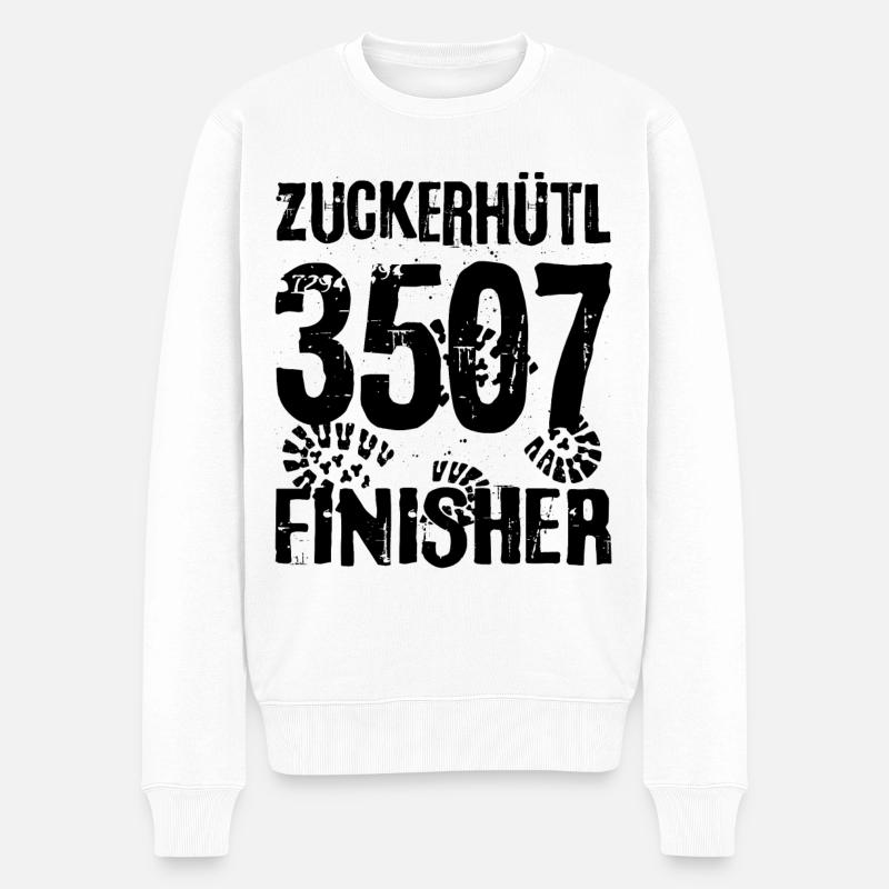 Zuckerhütl 7 Sieben Gipfel Stubai Stubaital Wander - Männer Premium Bio Pullover - Weiß