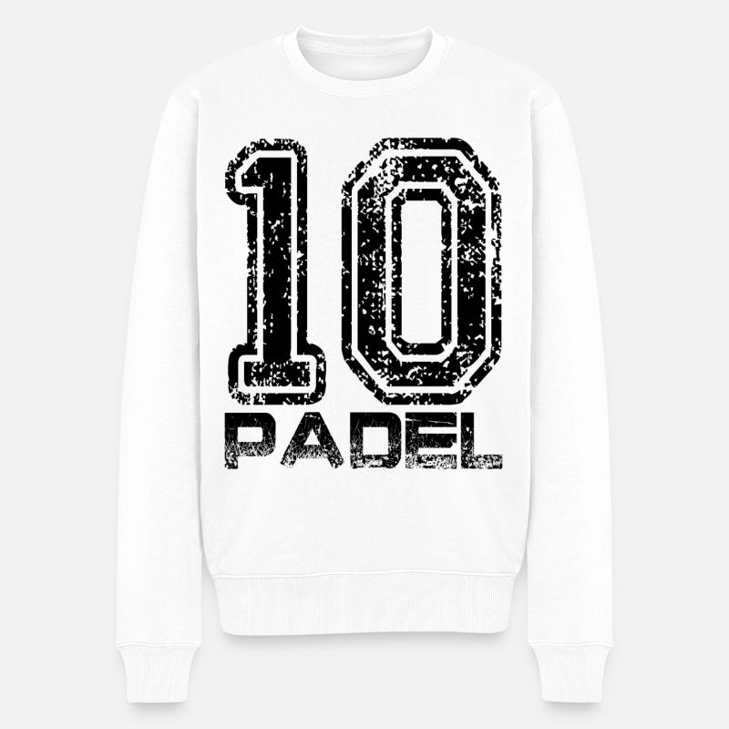 Padel - Männer Premium Bio Pullover - Weiß
