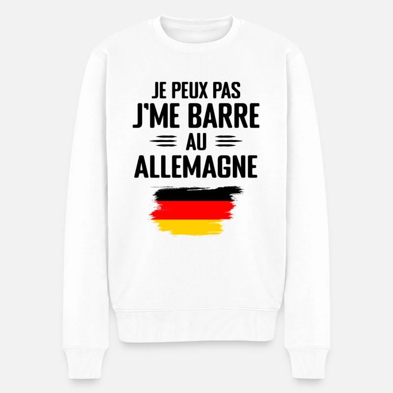 Ich kann nicht in Deutschland bar sein - Männer Premium Bio Pullover - Weiß