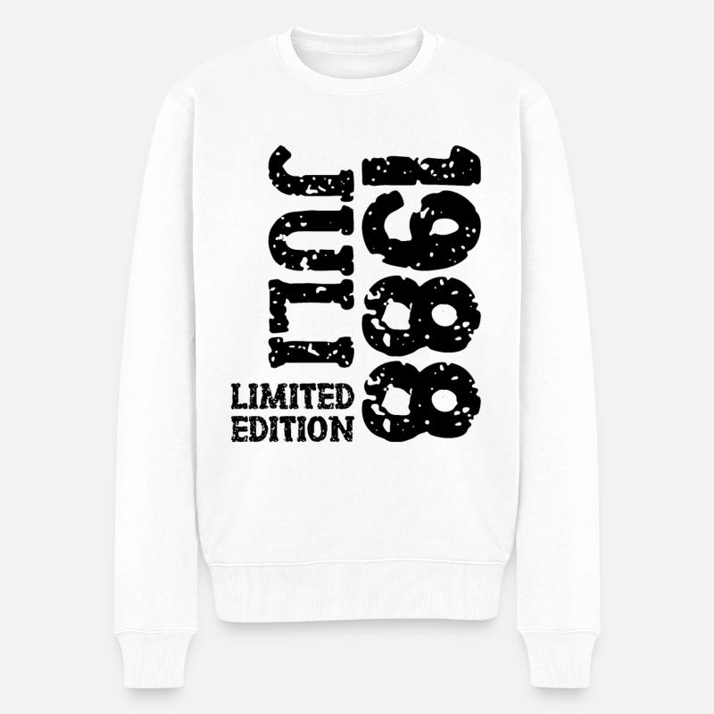 1988 Juli Limited Edition Geburtstag Geschenk - Männer Premium Bio Pullover - Weiß