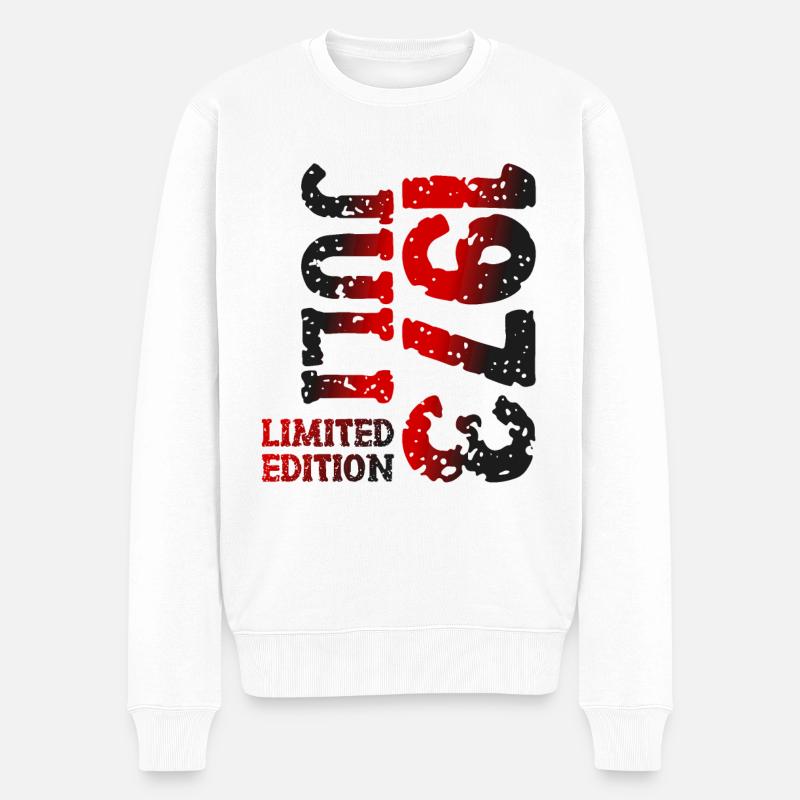 1973 Juli Limited Edition Geburtstag Geschenk - Männer Premium Bio Pullover - Weiß