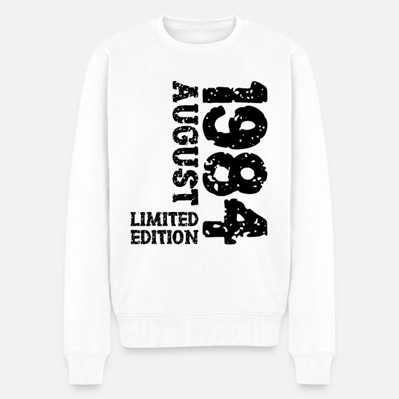 1984 August Limited Edition 39. Geburtstag Outfit - Männer Premium Bio Pullover - Weiß