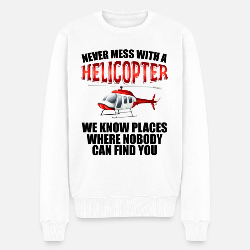 Helikopter-Flugzeug-Piloten-Fluggeschenk - Männer Premium Bio Pullover - Weiß