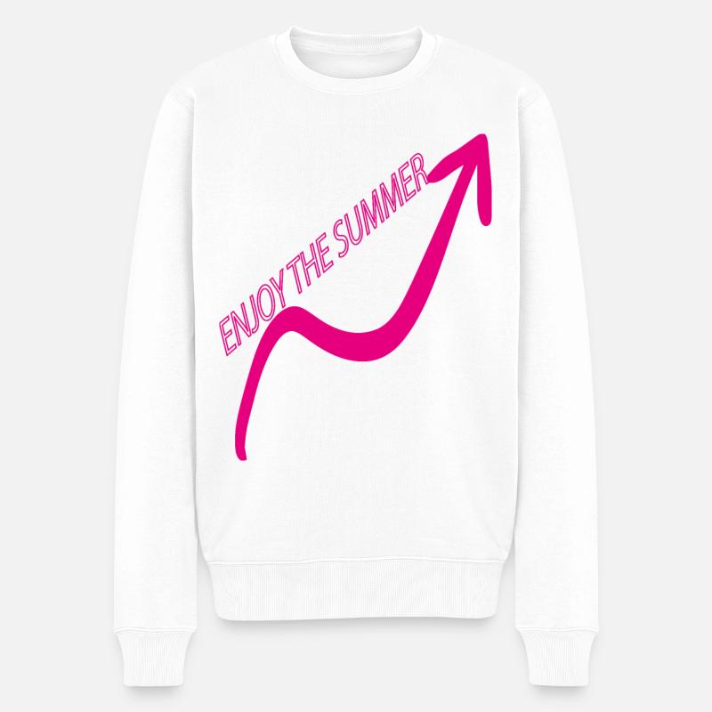 GENIEßEN - Männer Premium Bio Pullover - Weiß