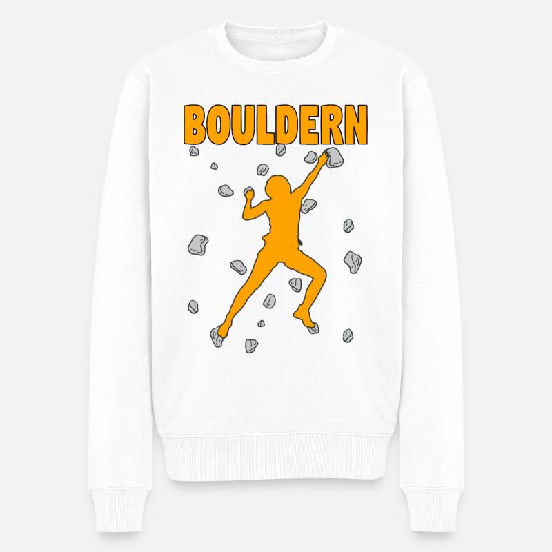 Bouldern Boulder Klettern Boulderer Bouldering - Männer Premium Bio Pullover - Weiß