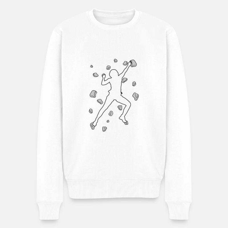 Bouldern Boulder Klettern Boulderer Bouldering - Männer Premium Bio Pullover - Weiß