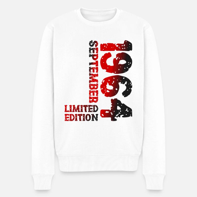 1964 September Limited Edition 59. Geburtstag Deko - Männer Premium Bio Pullover - Weiß