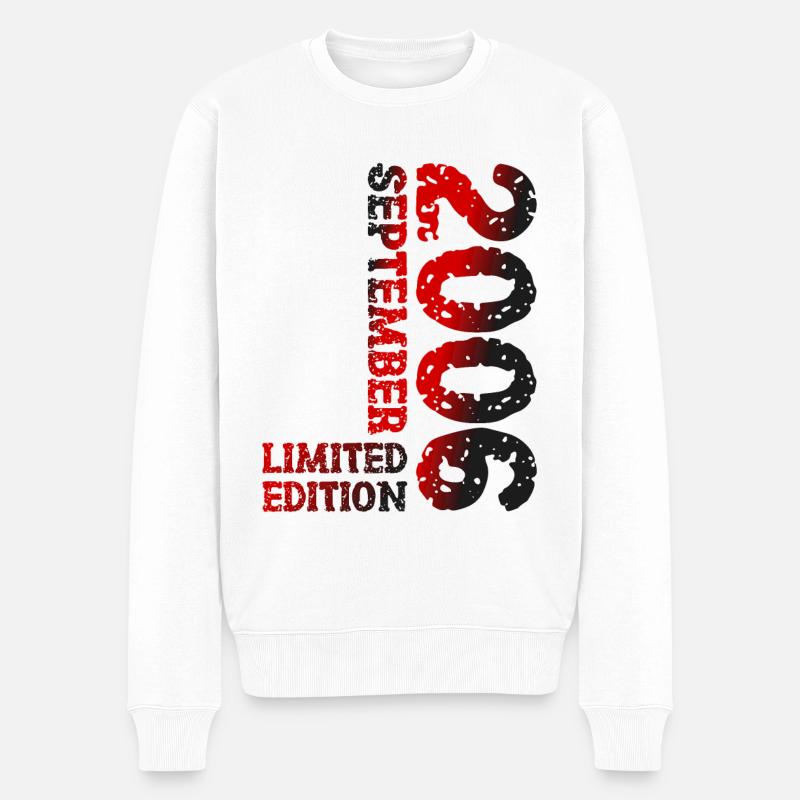 2006 September Limited Edition 17. Geburtstag Deko - Männer Premium Bio Pullover - Weiß
