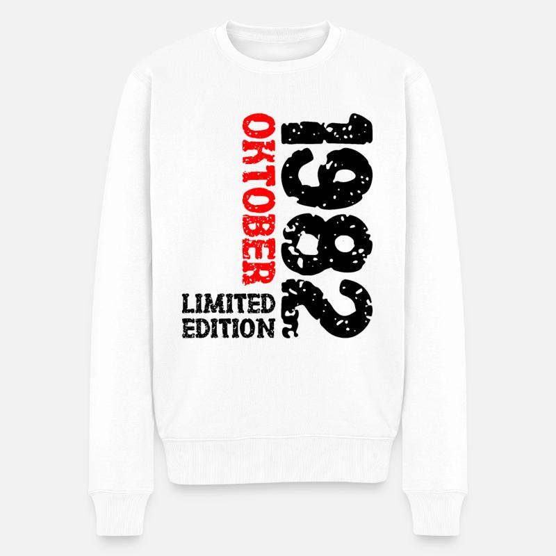 1982 Oktober Limited Edition 41. Geburtstag Deko - Männer Premium Bio Pullover - Weiß