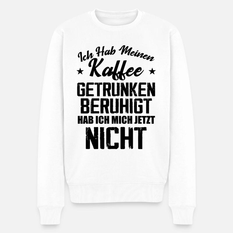 Nicht Beruhigt - Männer Premium Bio Pullover - Weiß