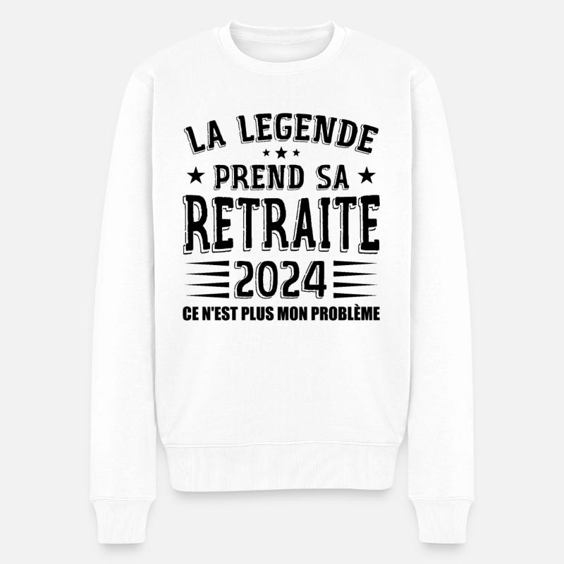 Retraite, Retraité, Retraitée - Pull Premium bio Homme - blanc