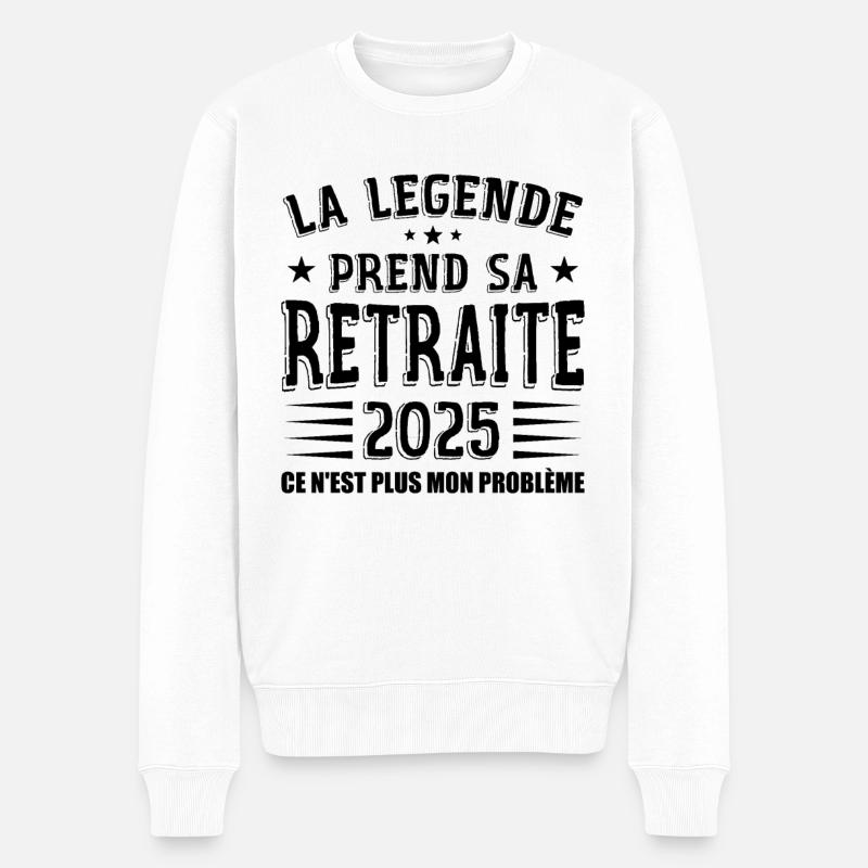 Retraite, Retraité, Retraitée - Pull Premium bio Homme - blanc