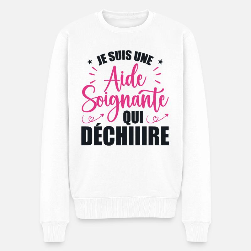 Aide Soignante Humour Aides Soignants - Pull Premium bio Homme - blanc