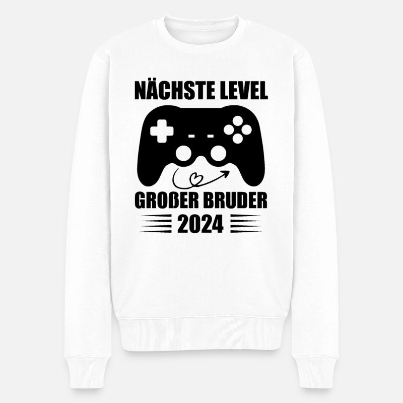 Nächste Level Großer Bruder 2024 - Männer Premium Bio Pullover - Weiß