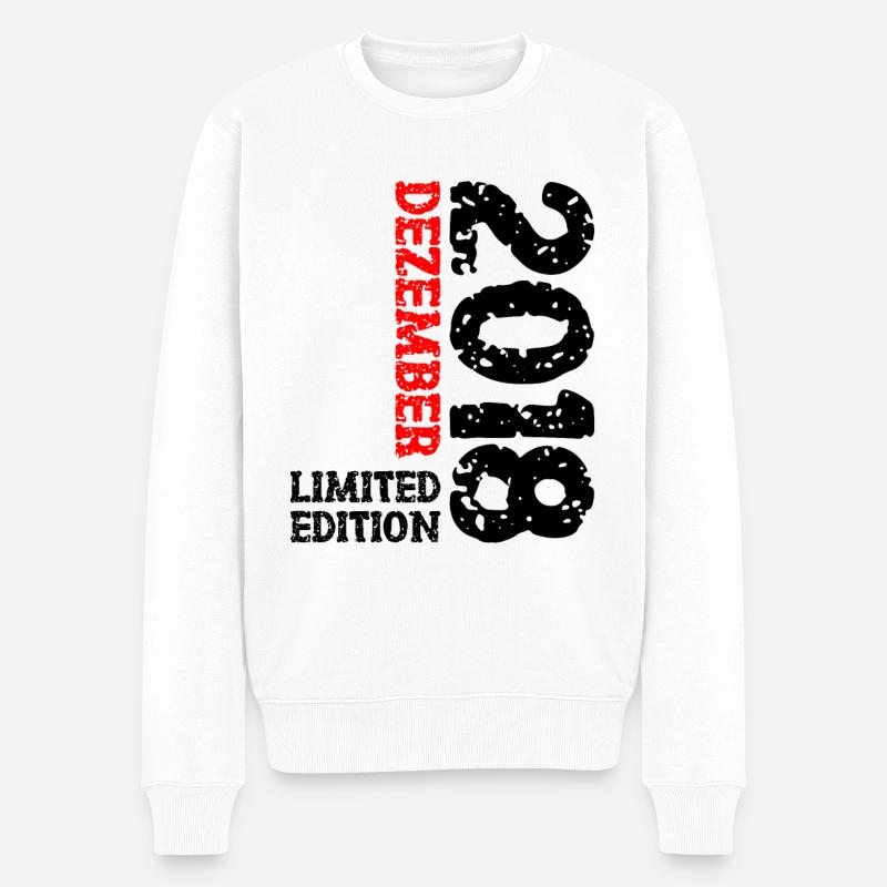 2018 Dezember Limited Edition 5. Geburtstag Deko - Männer Premium Bio Pullover - Weiß