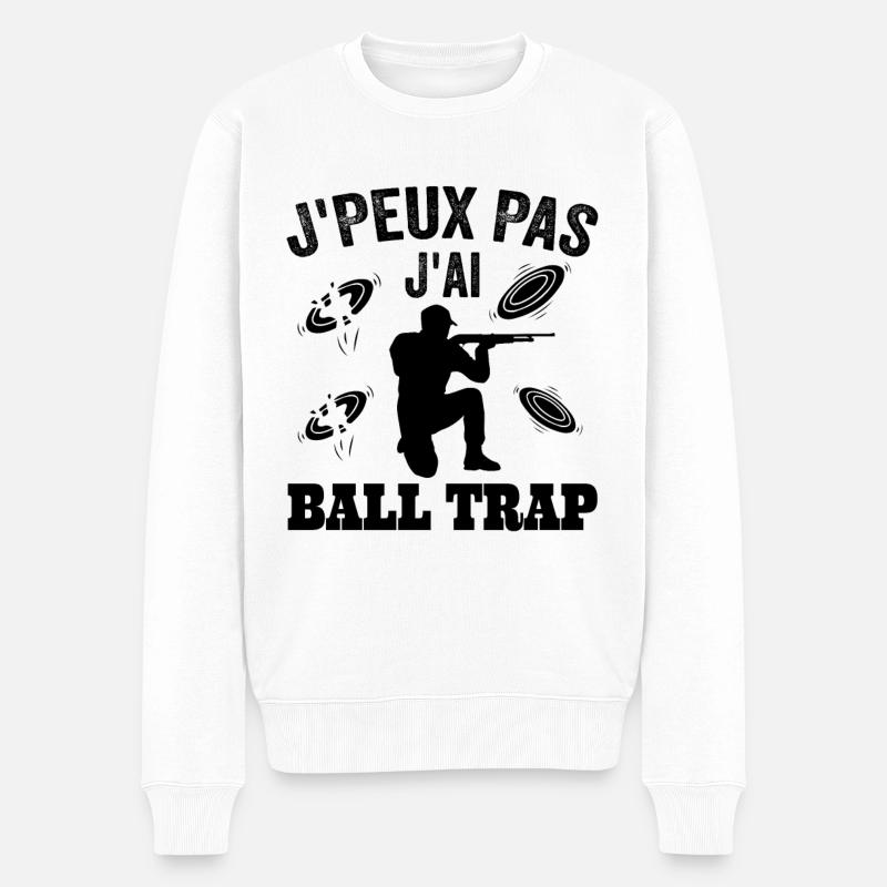 J'Peux Pas J'ai BallTrap - Pull Premium bio Homme - blanc