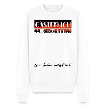 44th birthday gift women's decoration men's guest book - Men's Premium Organic Jumper - white - Front - Thijin (182cm)