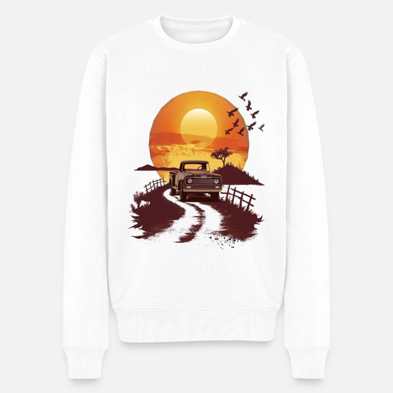 Sunset Road Classique Pick-up - Pull Premium bio Homme - blanc