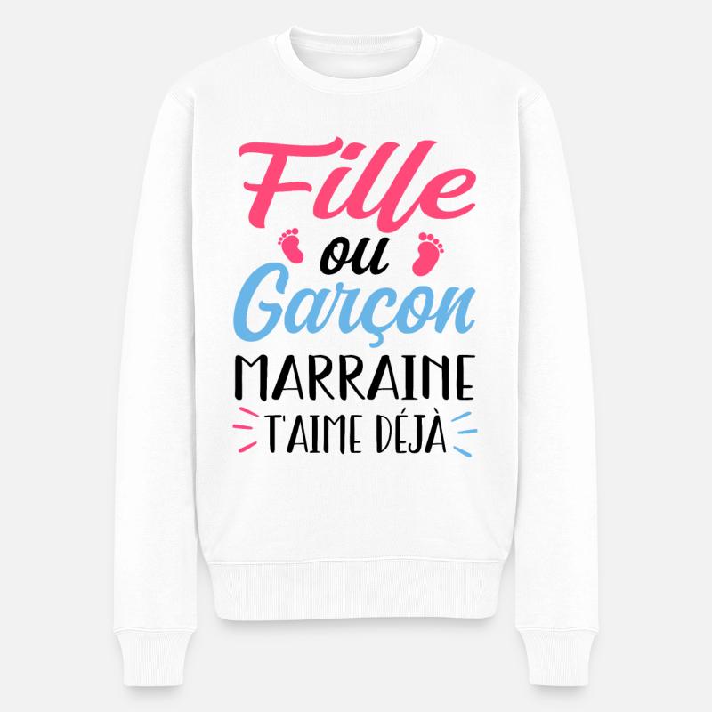 Fille ou Garçon Grand Marraine T'aime Déjà - Pull Premium bio Homme - blanc