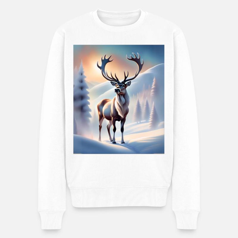 Renne d’hiver - Pull Premium bio Homme - blanc
