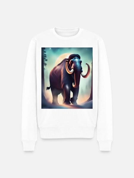 Majestic Mammoth - Men's Premium Organic Jumper - white