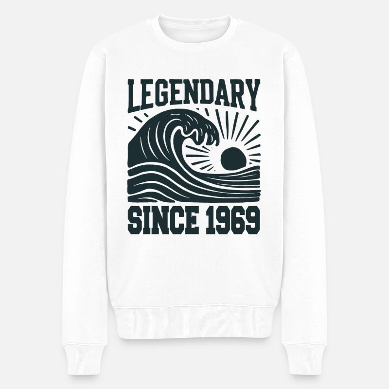 Légendaire depuis 1969 Birthday Wave - Pull Premium bio Homme - blanc